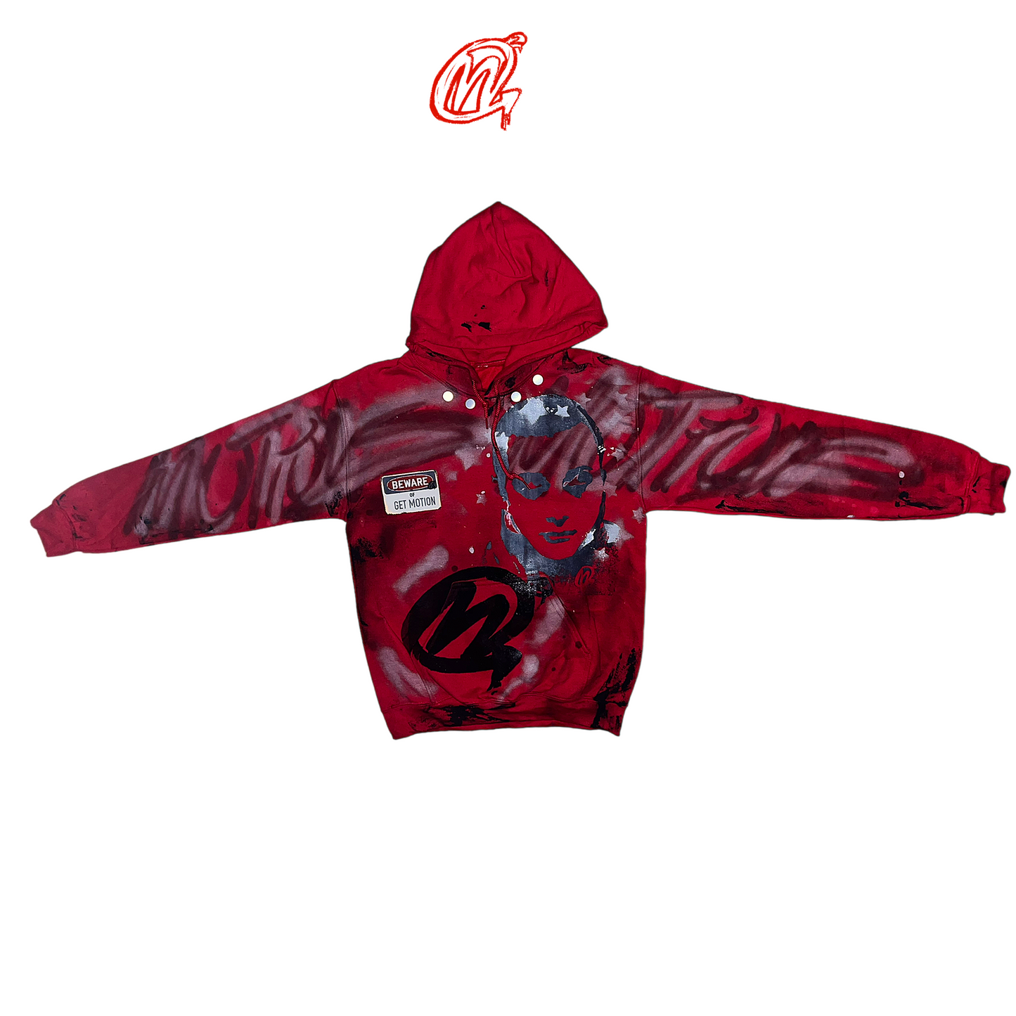 Deep RED GRAFFITI HOODIE