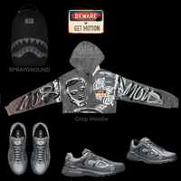 Crop B12s graffiti hoodie