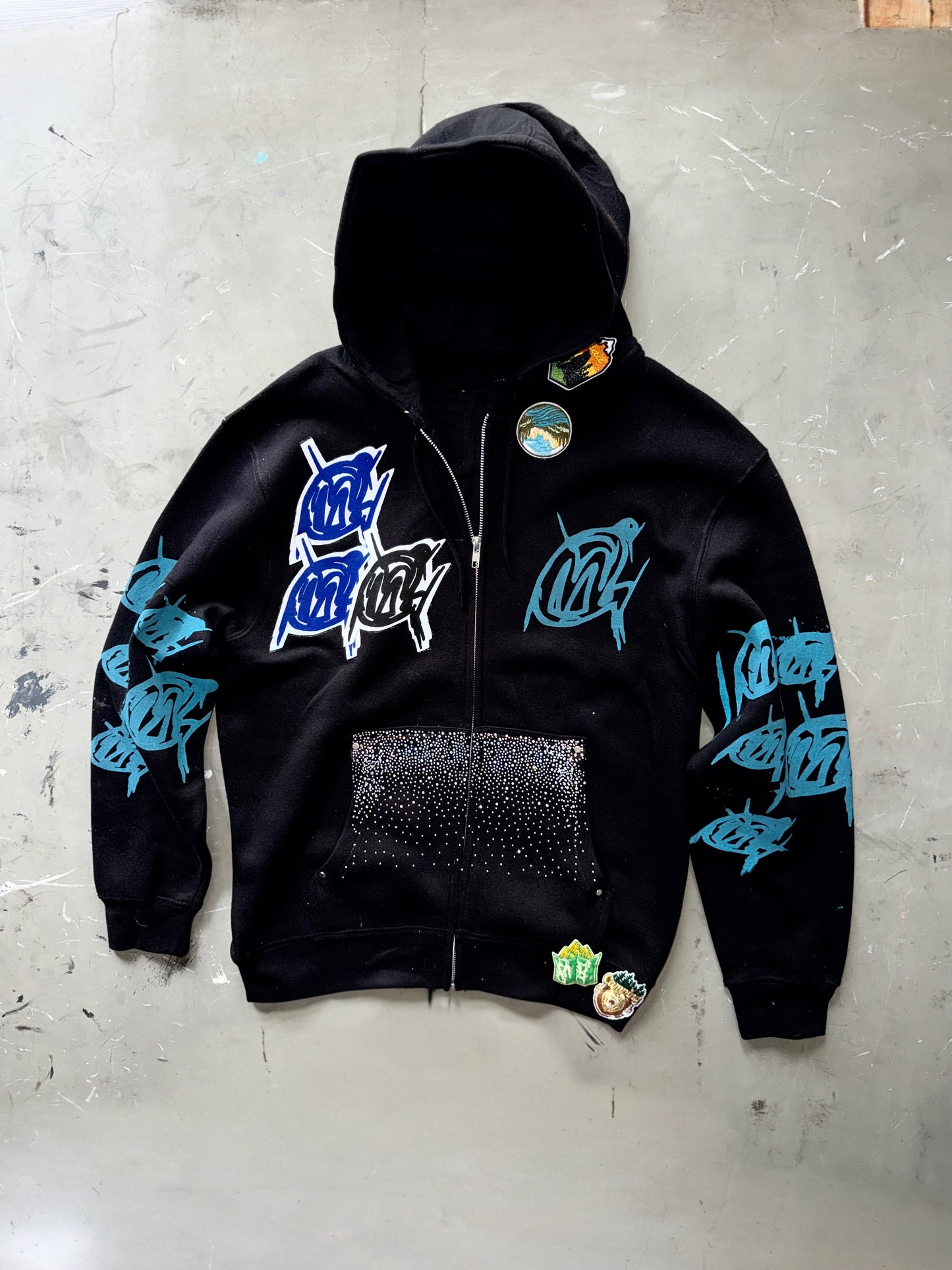 Gamma Visionary Rhinestone Patch Zip-UP