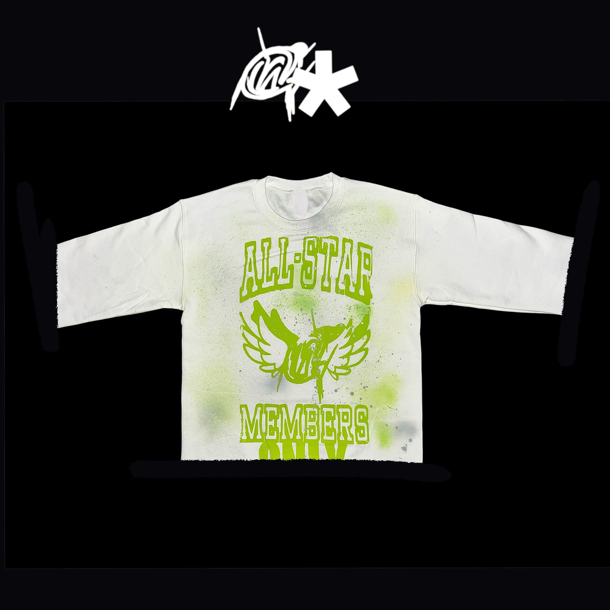 Neon green   All-star  graffiti shirt