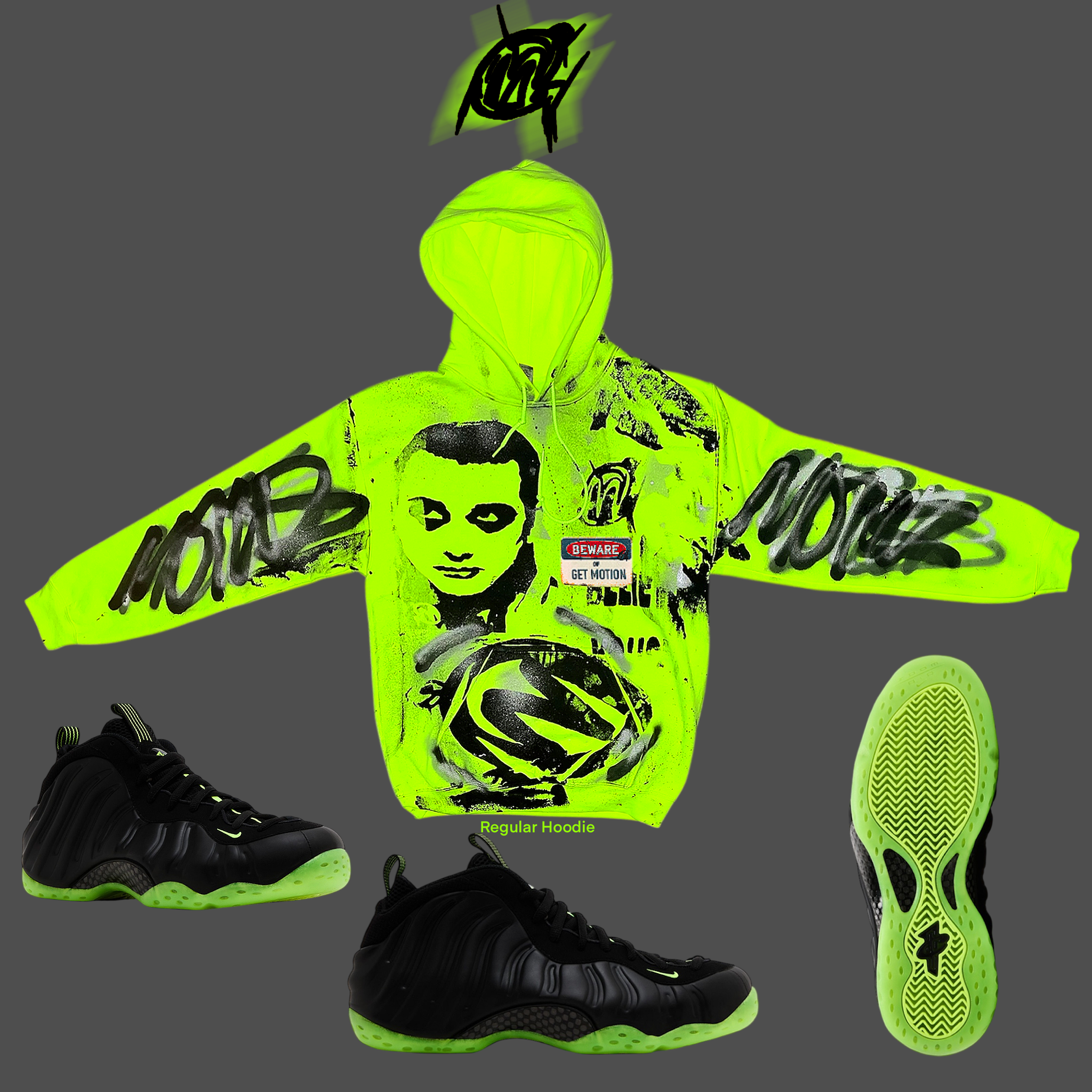 BLACK VOLT graffiti hoodie