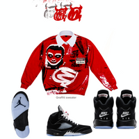 (Red) Mettalic graffiti sweater