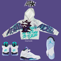 Crop Grape 5s  graffiti hoodie