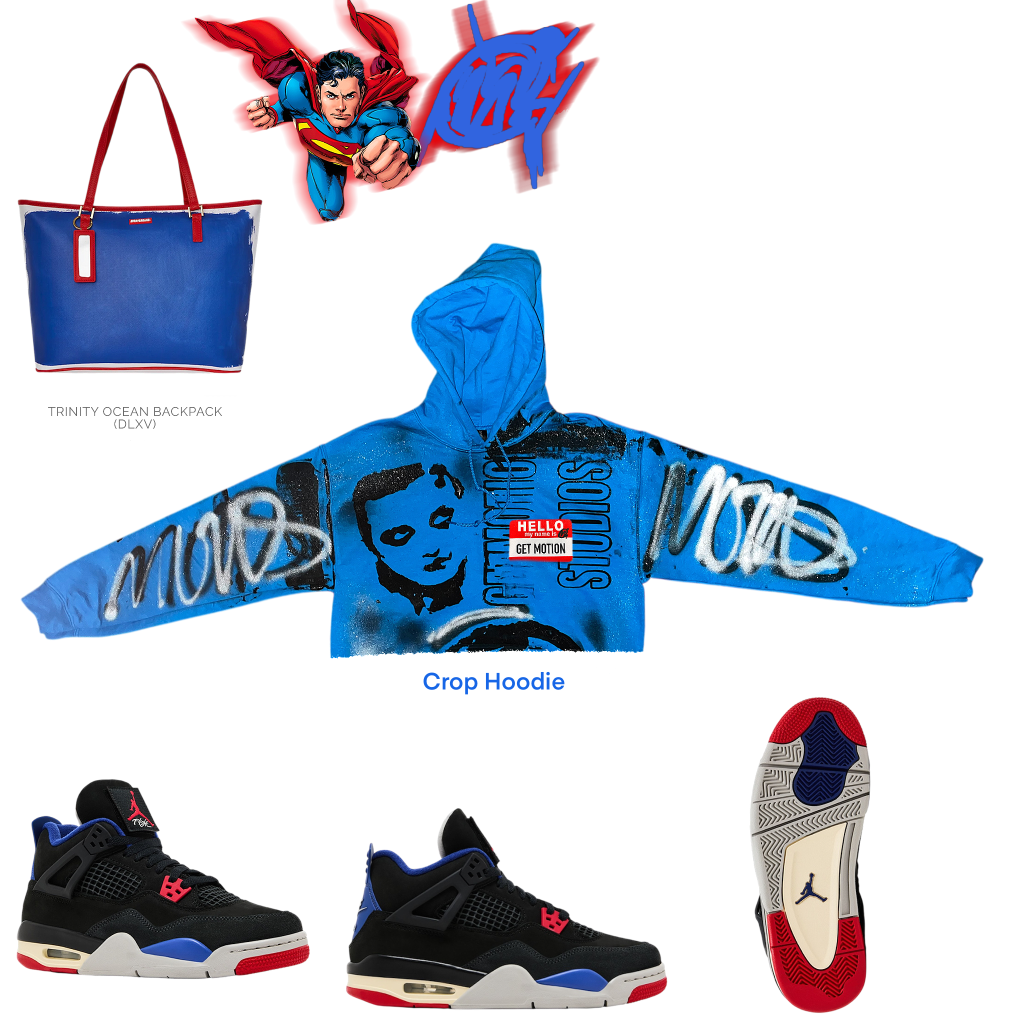 Crop Rare Air  graffiti hoodie