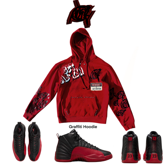 FLU GAME 12s graffiti hoodie