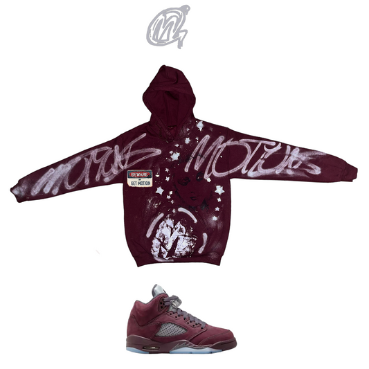 5 Retro SE "Burgundy" Graffiti Hoodie