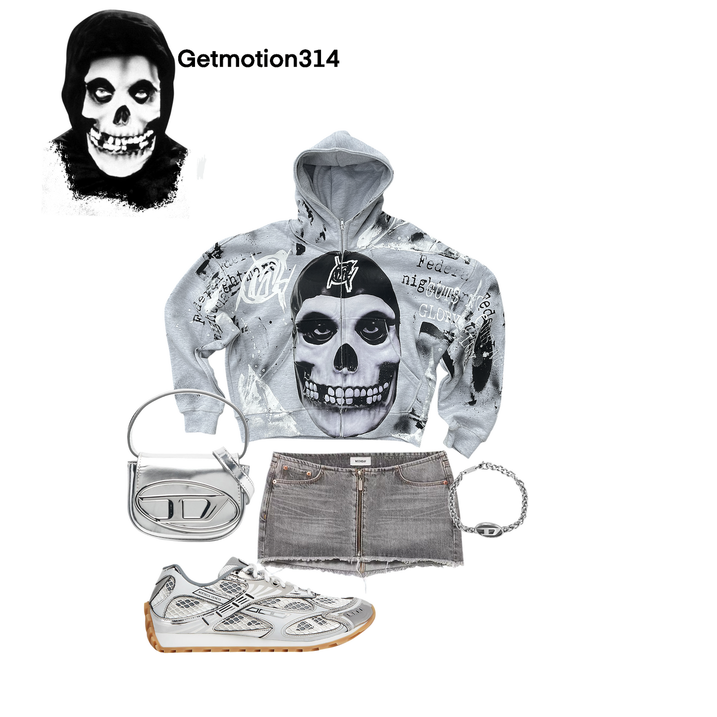 SKULLY Graffiti zip up