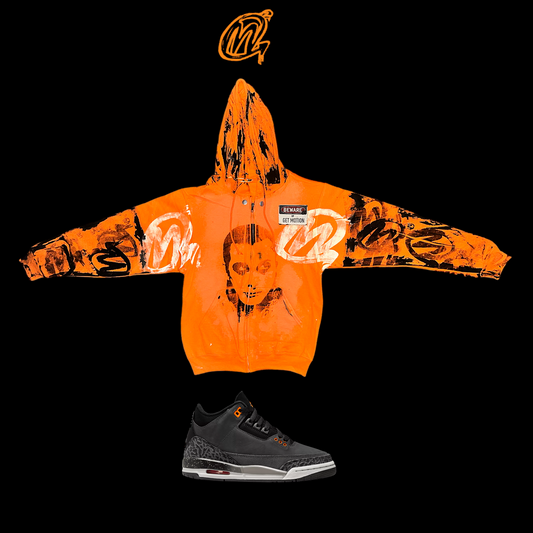 Orange graffiti zip up