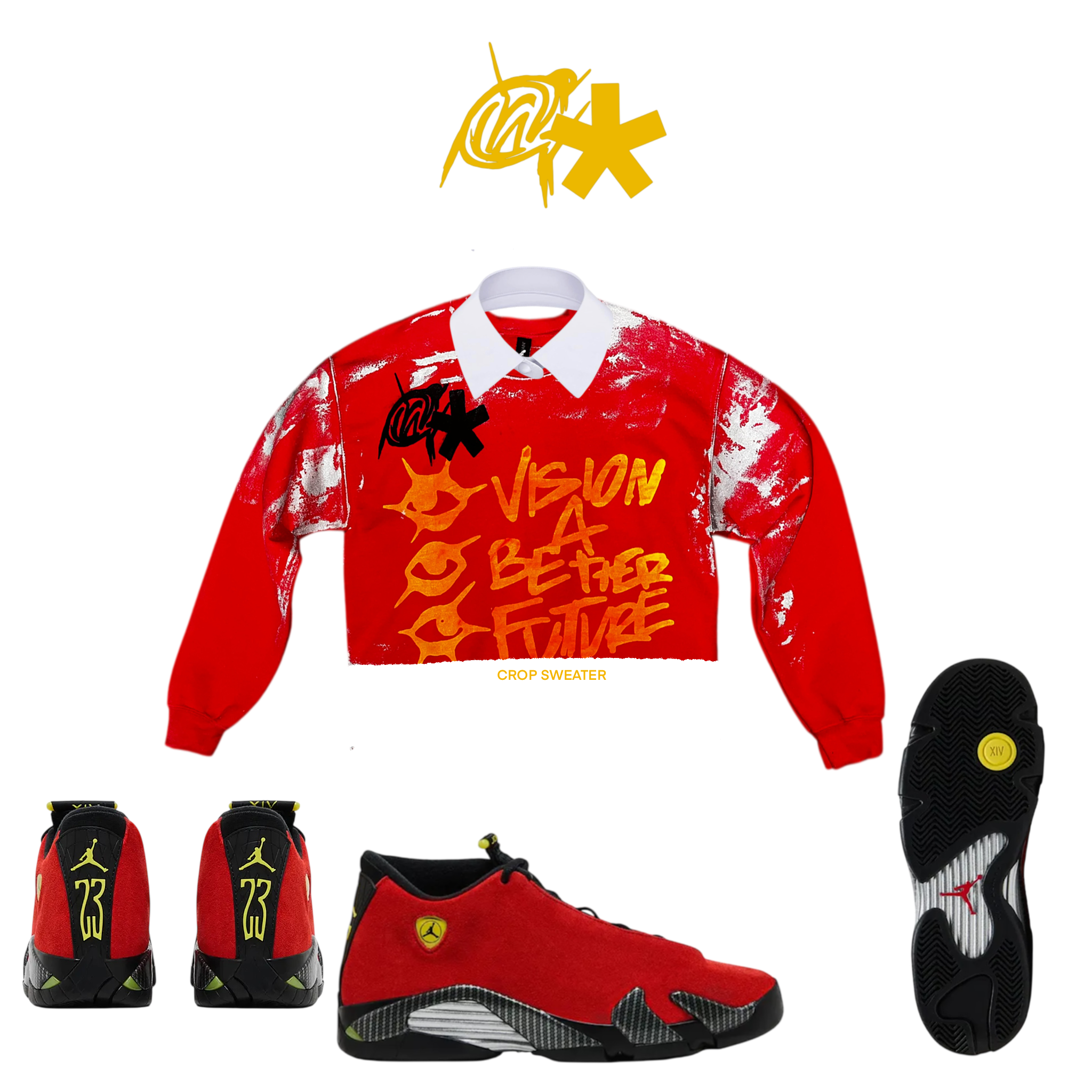 CROP RARI REDD graffiti SWEATER