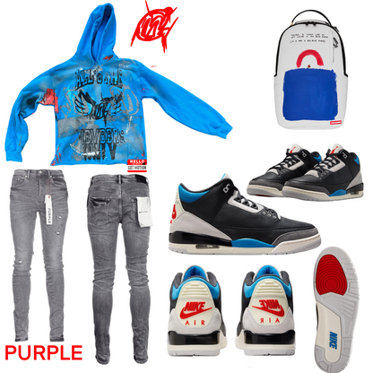 Rare air 3s crop bottom graffiti hoodie