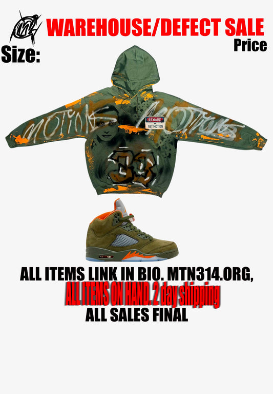 Warehouse sale green and orange graffiti hoodie