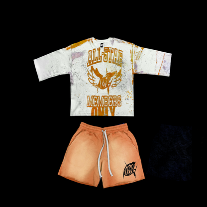 Peach orange Short Set