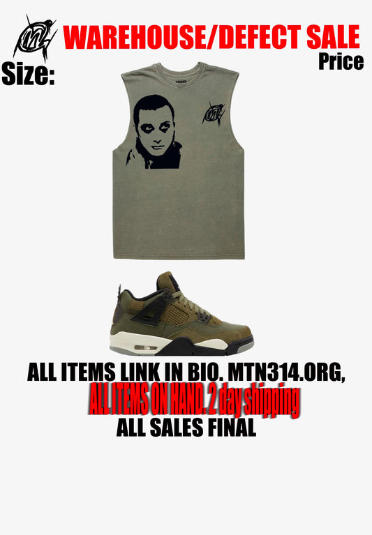 Warehouse sale army green sleeveless tank