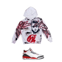 Fire Red  graffiti hoodie