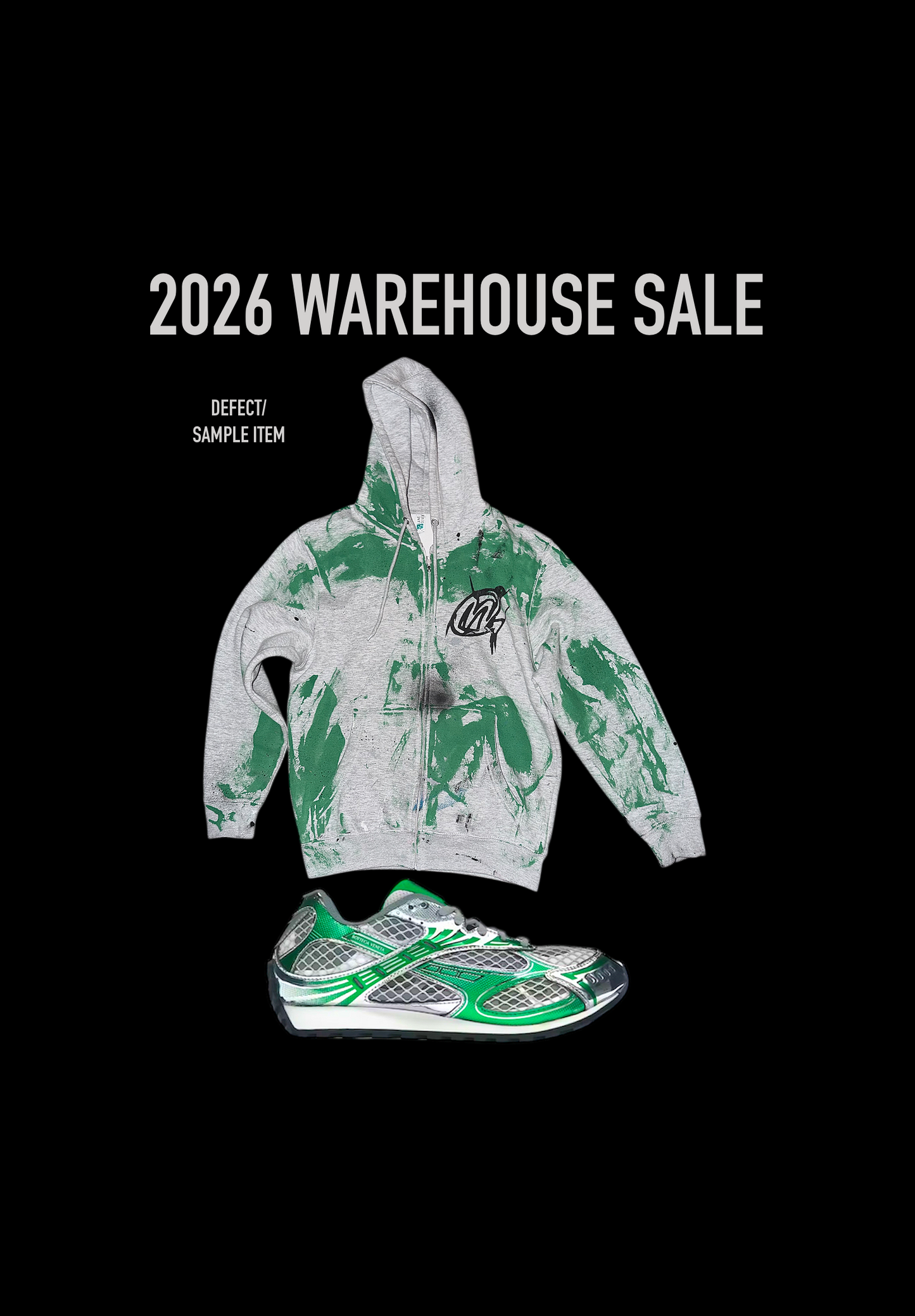 Grey green zip up