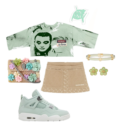 (Crop) SEAFOAM 4s graffiti shirt