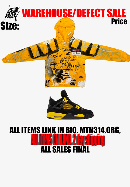 Warehouse sale yellow graffiti hoodie