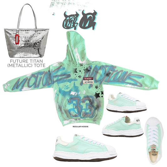 Mint green graffiti hoodie