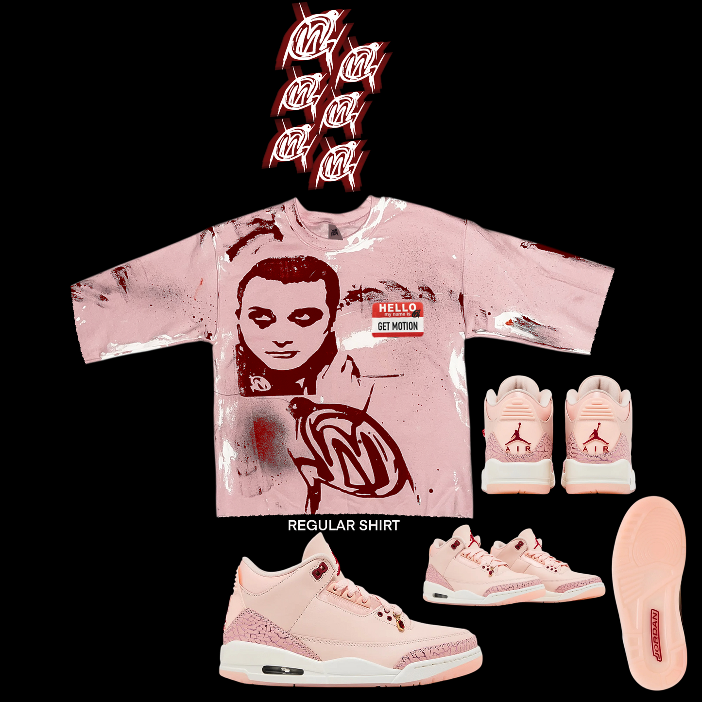 V-DAY PINK graffiti shirt