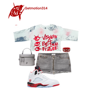 Crop Fire red 5s Visionary Shirt