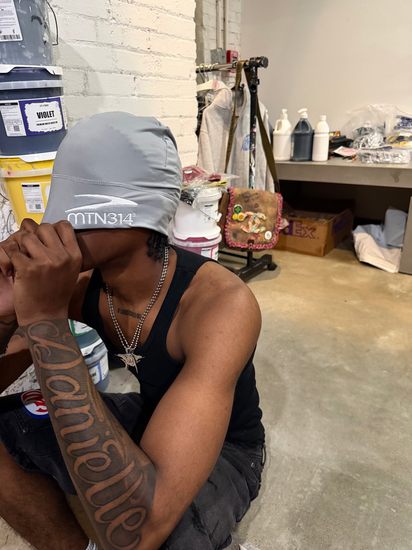 Gray skull cap