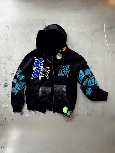 Gamma Visionary Rhinestone Patch Zip-UP
