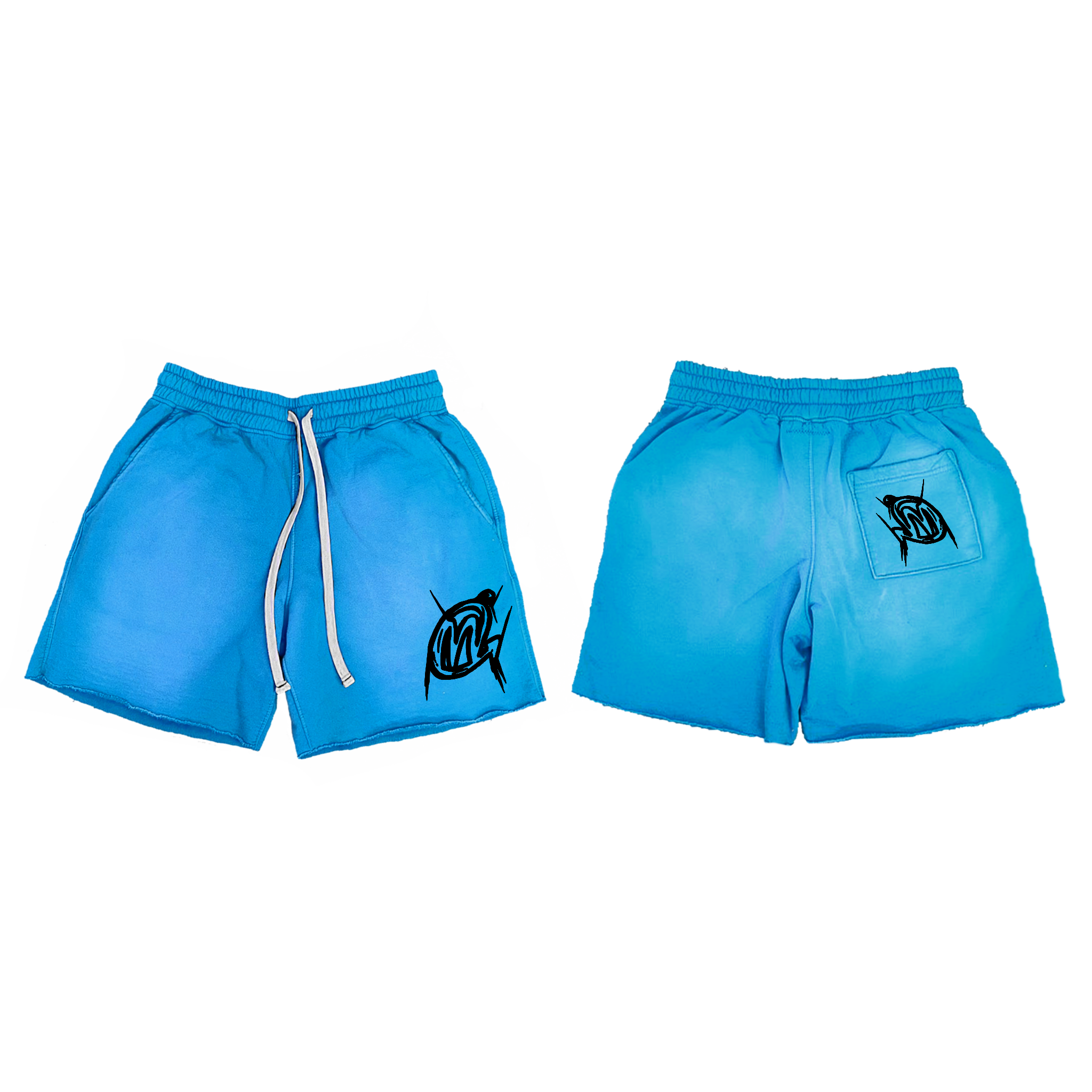 Neon Blue Worked Shorts