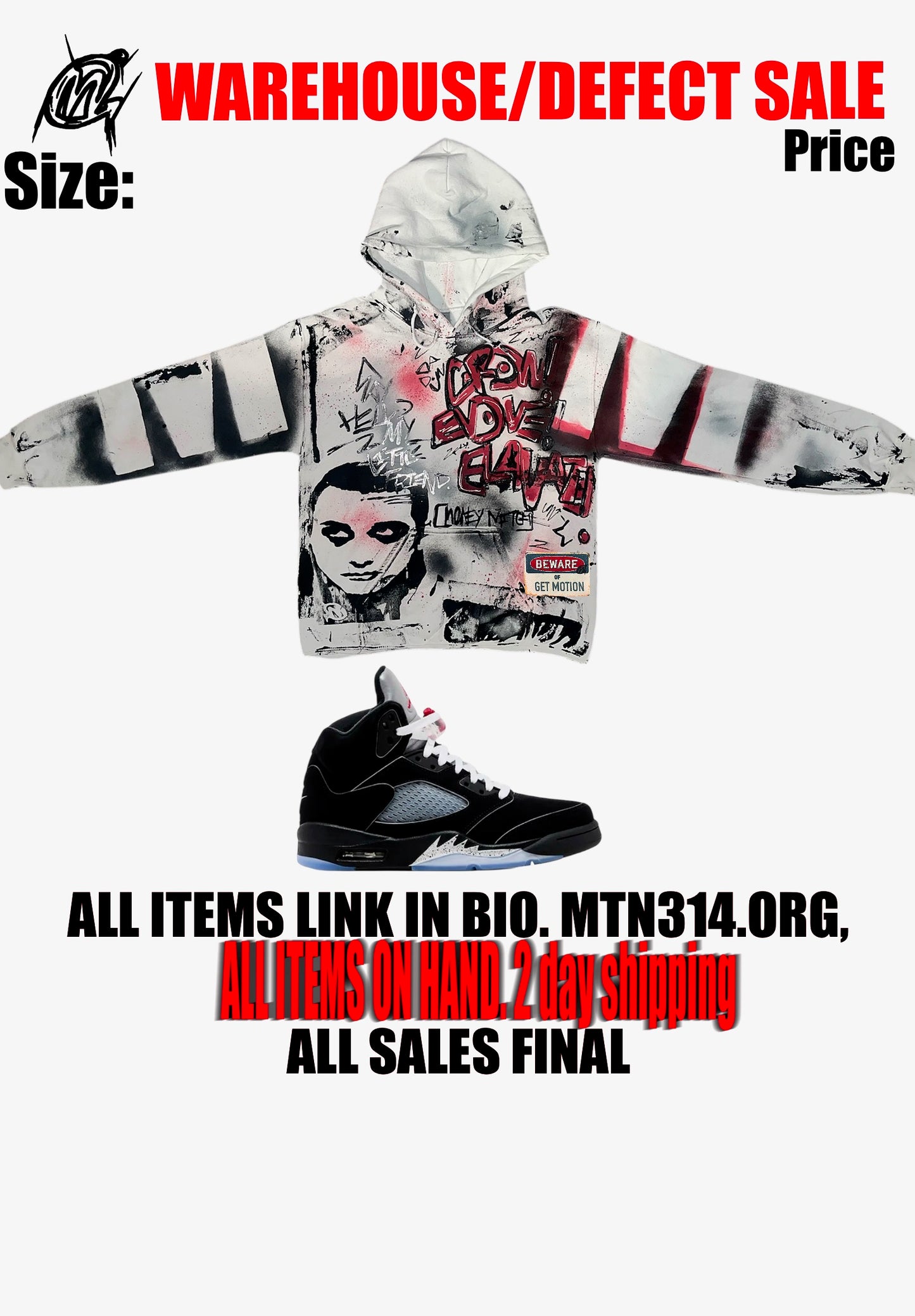 Warehouse sale metallic 5s hoodie