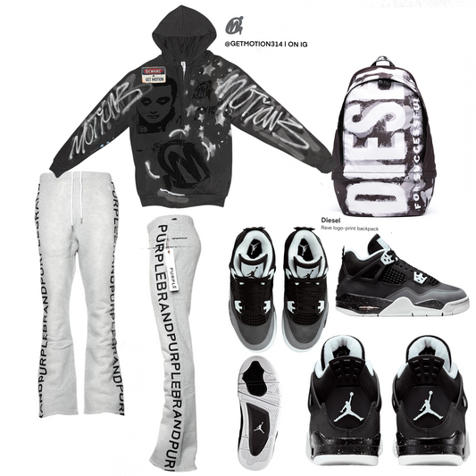 Fear grey graffiti zip