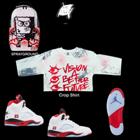 Crop Fire red 5s Visionary Shirt