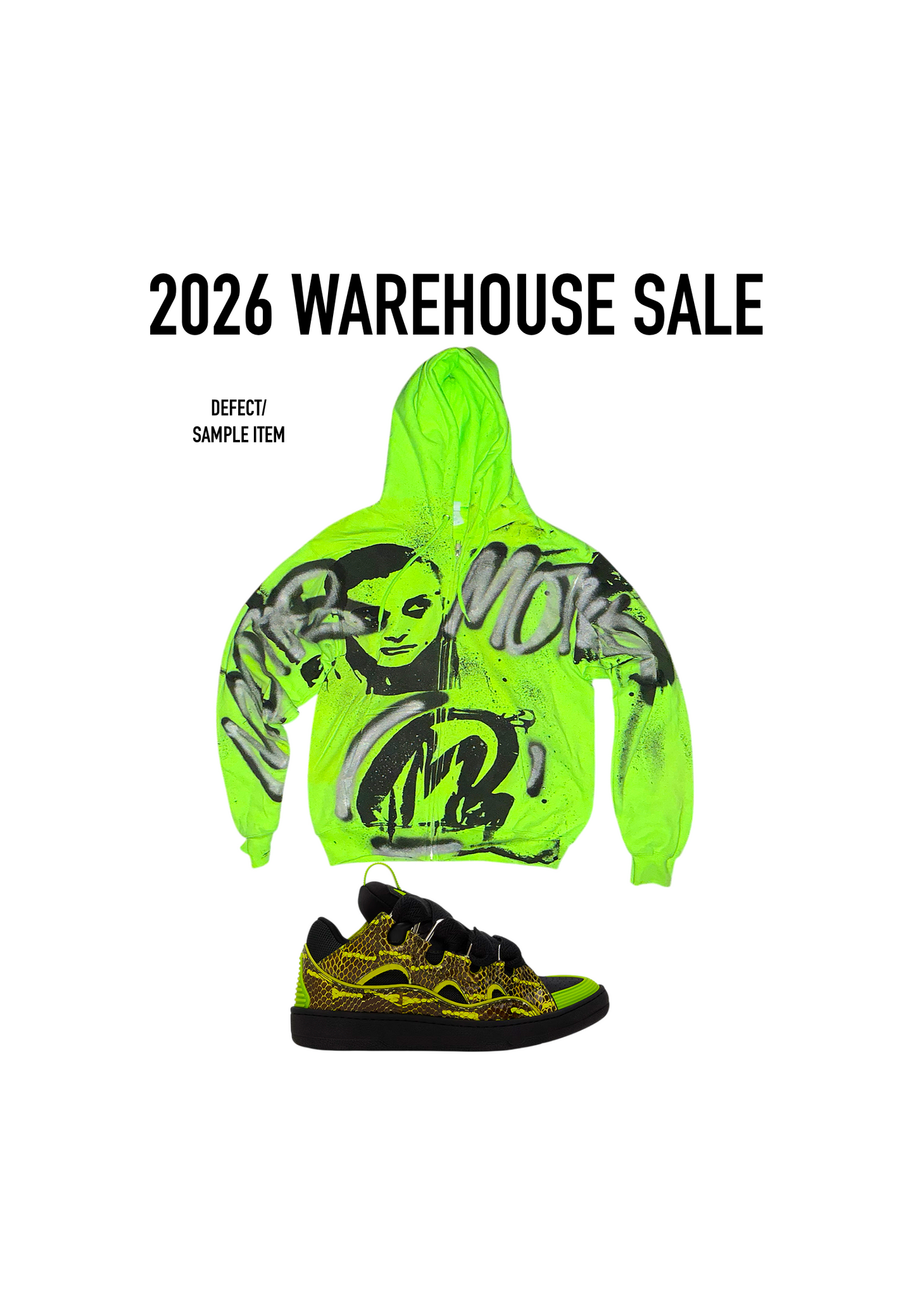 Glow in the dark neon green zip up