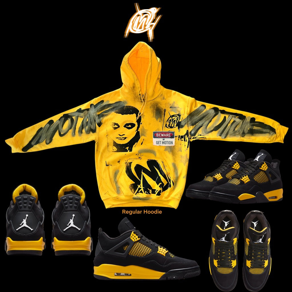 Yellow Thunder 4s graffiti hoodie