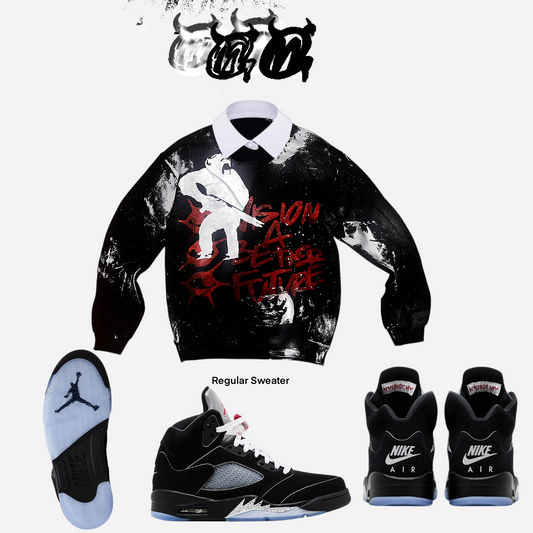 Metallic 5s Graffiti Sweater