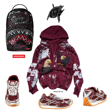 Maroon eagle Zip-Up ( only 1 made)