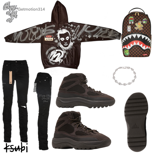 Vengeance brown graffiti hoodie