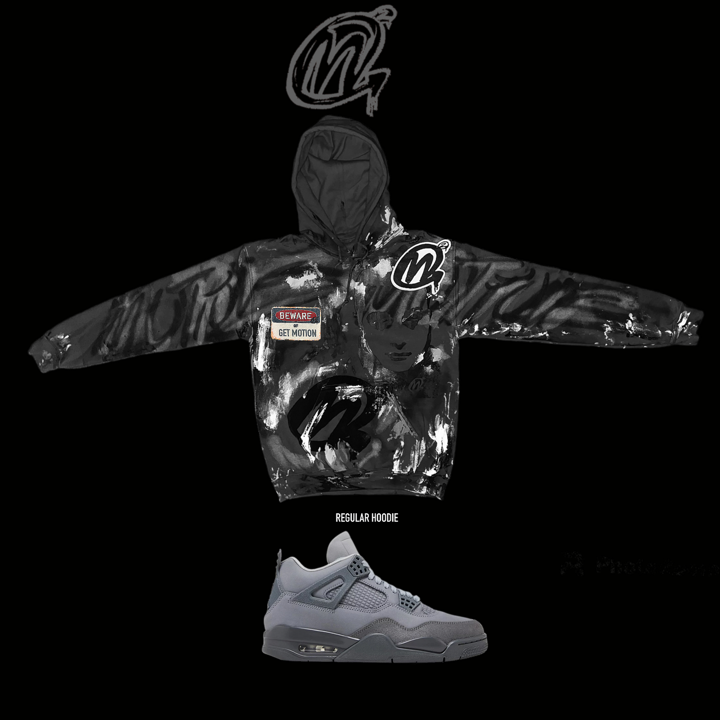 WET CEMENT 4s Graffiti a hoodie