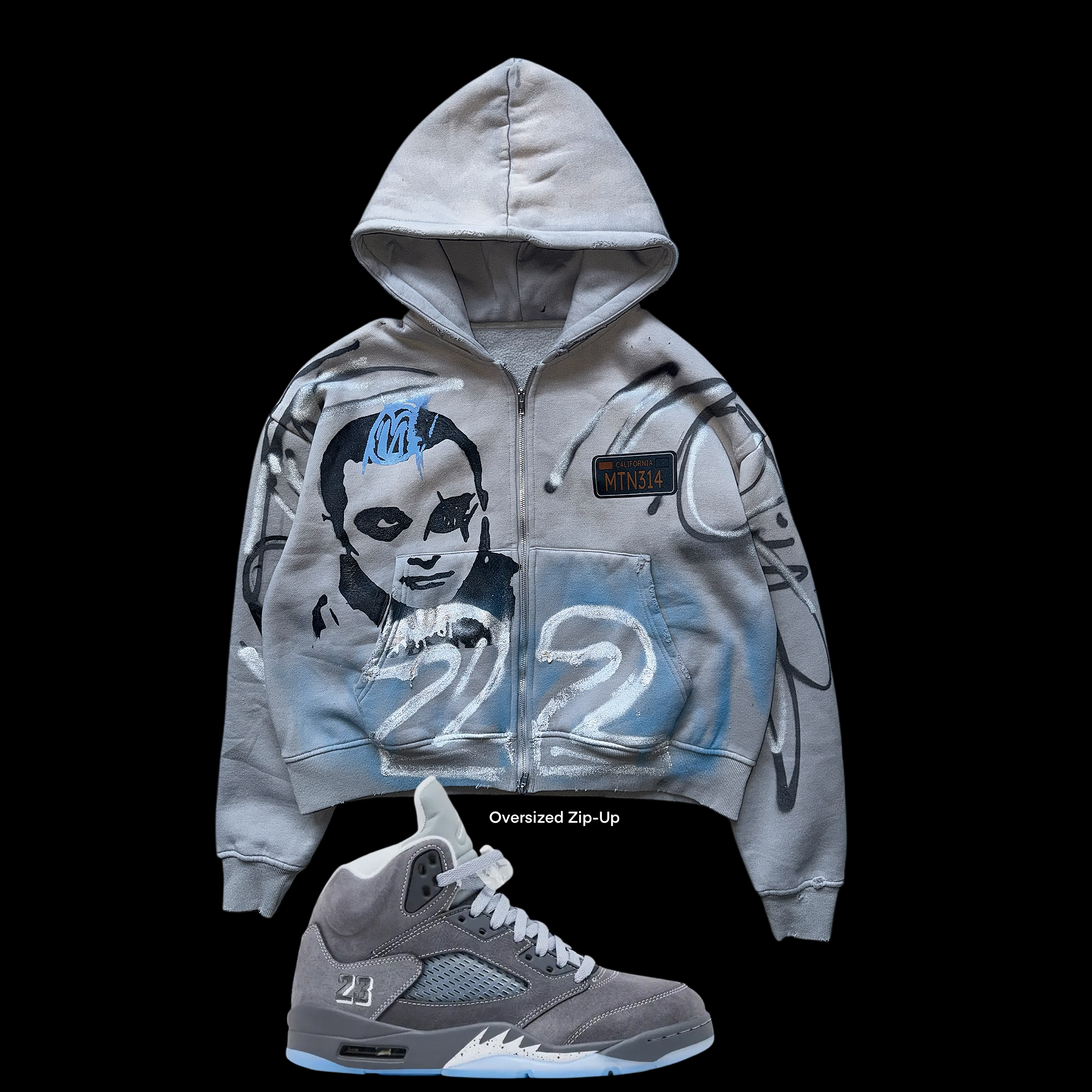 Wolf Grey 5s HEAVYWEIGHT ZIP-UP