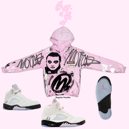 Soft  pink 5s graffiti hoodie