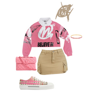 Crop Og Pink  Graffiti Sweater