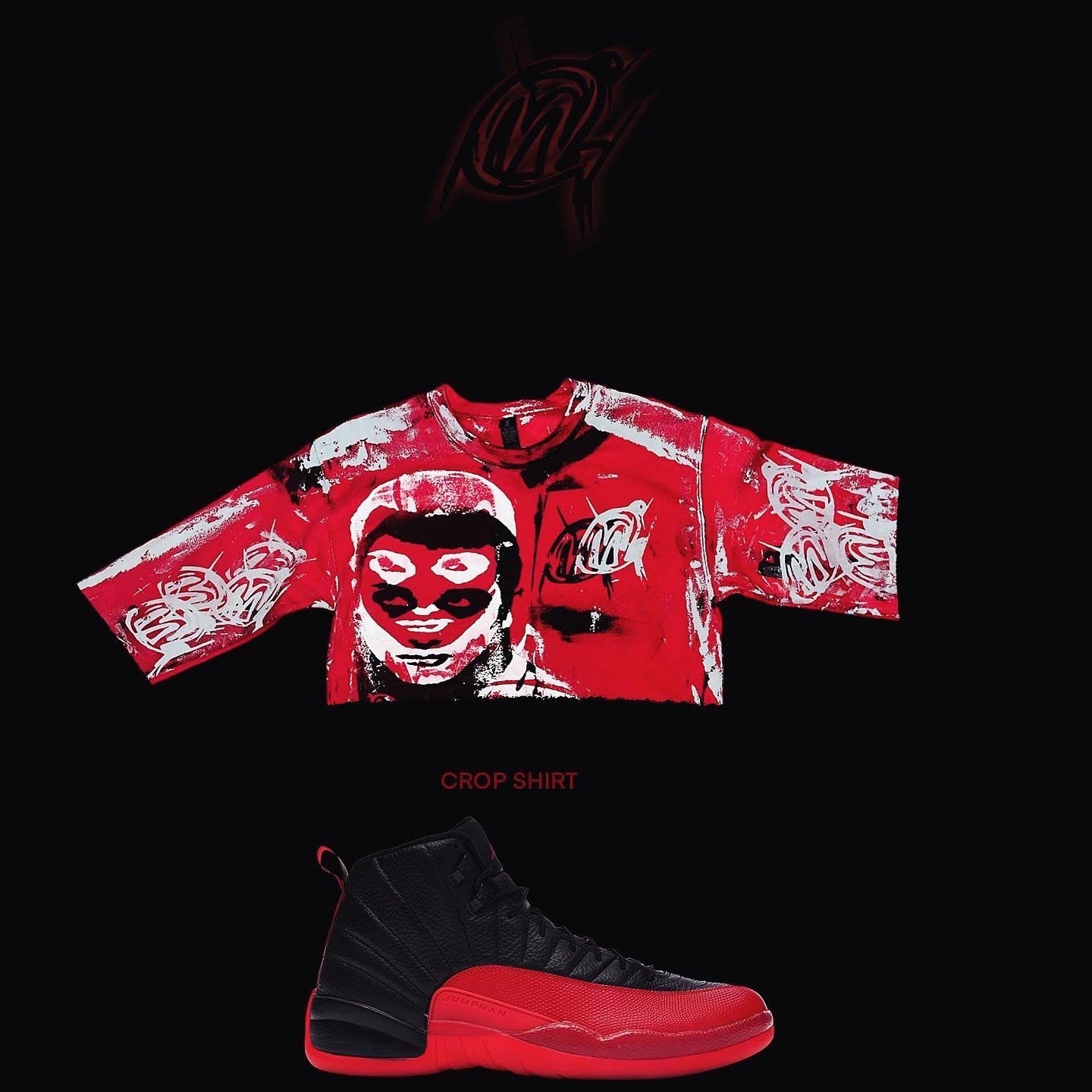 Crop Red BNB face shirt