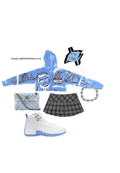 CROP Melo  12s graffiti hoodie