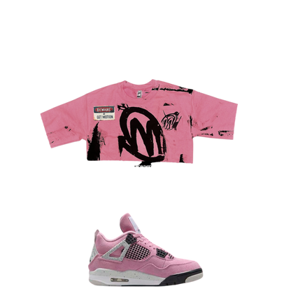 Crop Orchid distressed Bnb shirt