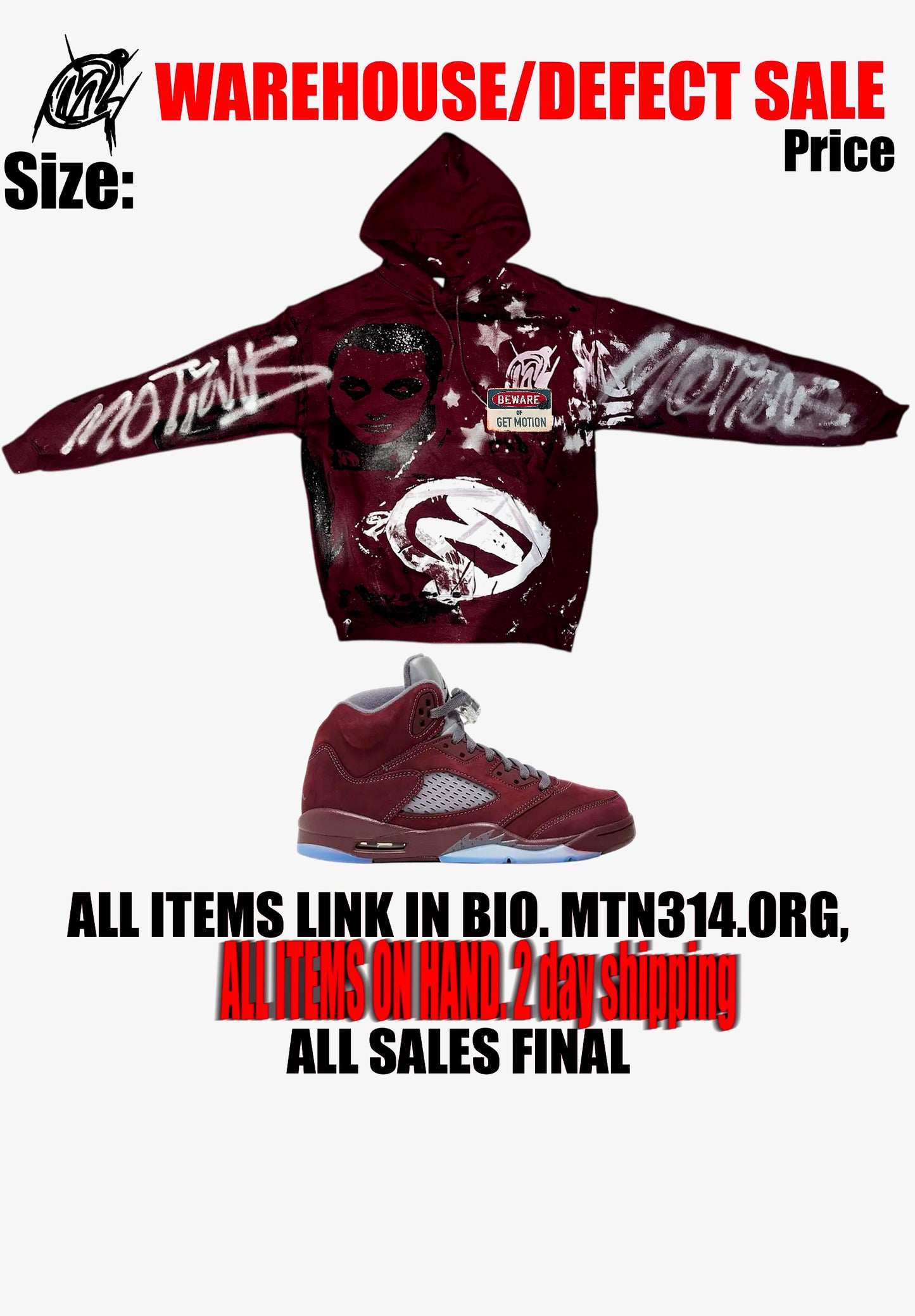 Warehouse sale maroon hoodie