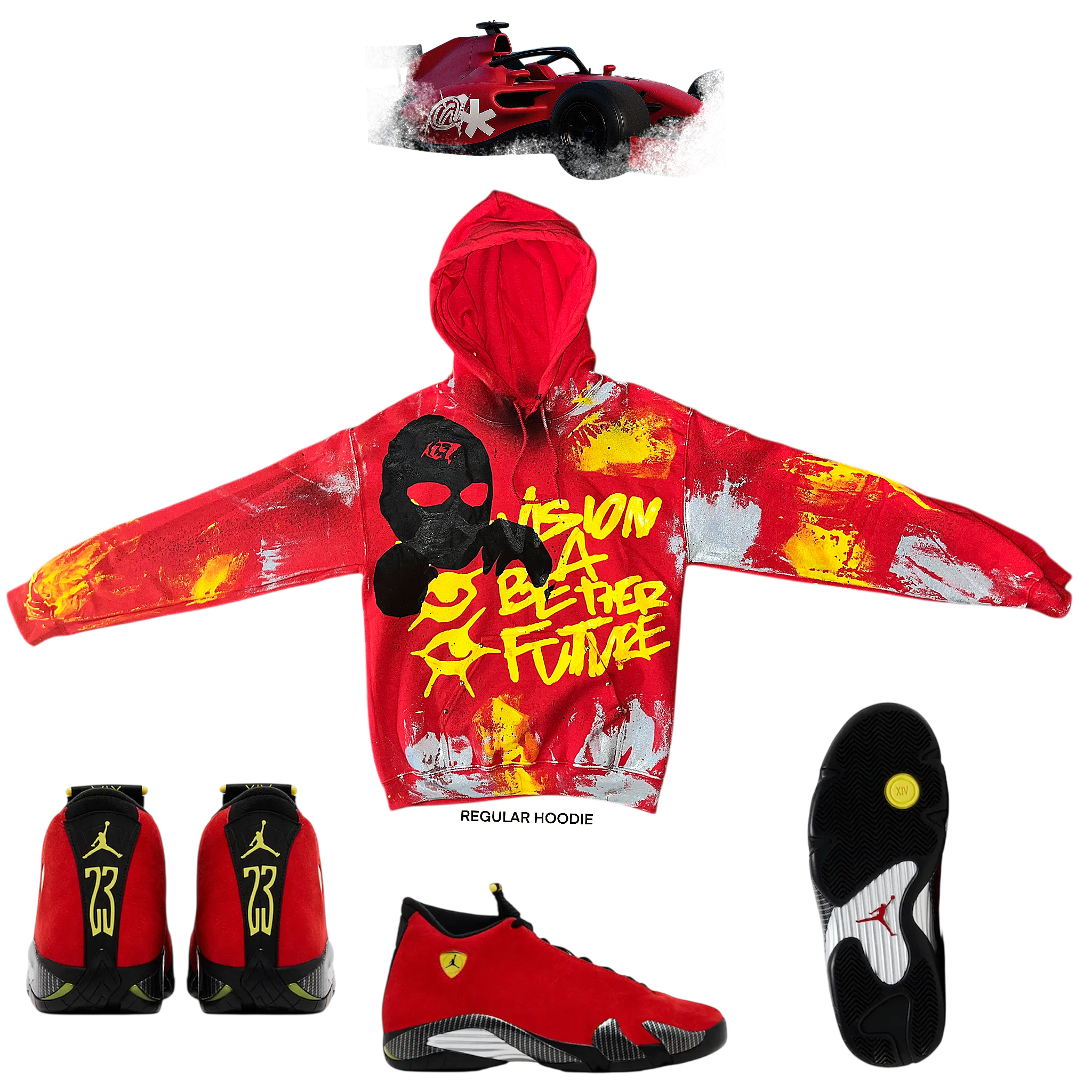RARI RED graffiti hoodie