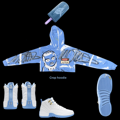 CROP Melo  12s graffiti hoodie