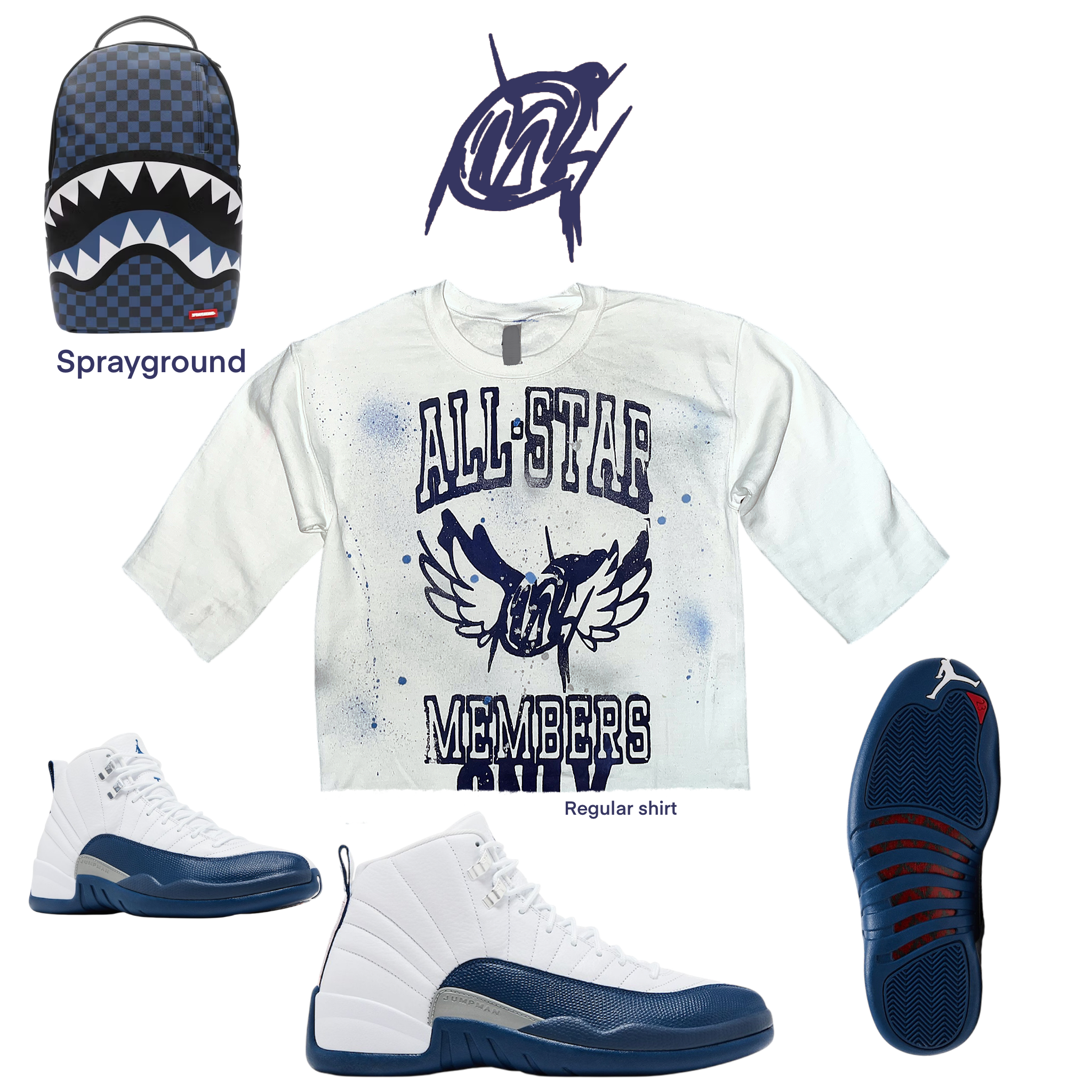 French blue  All-Star  Graffiti Shirt