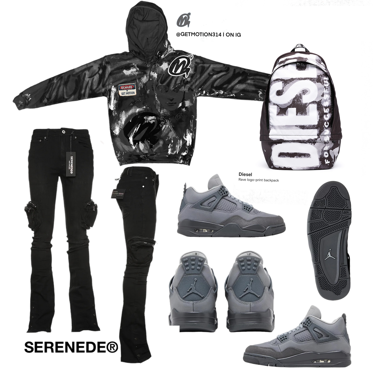 WET CEMENT 4s Graffiti a hoodie