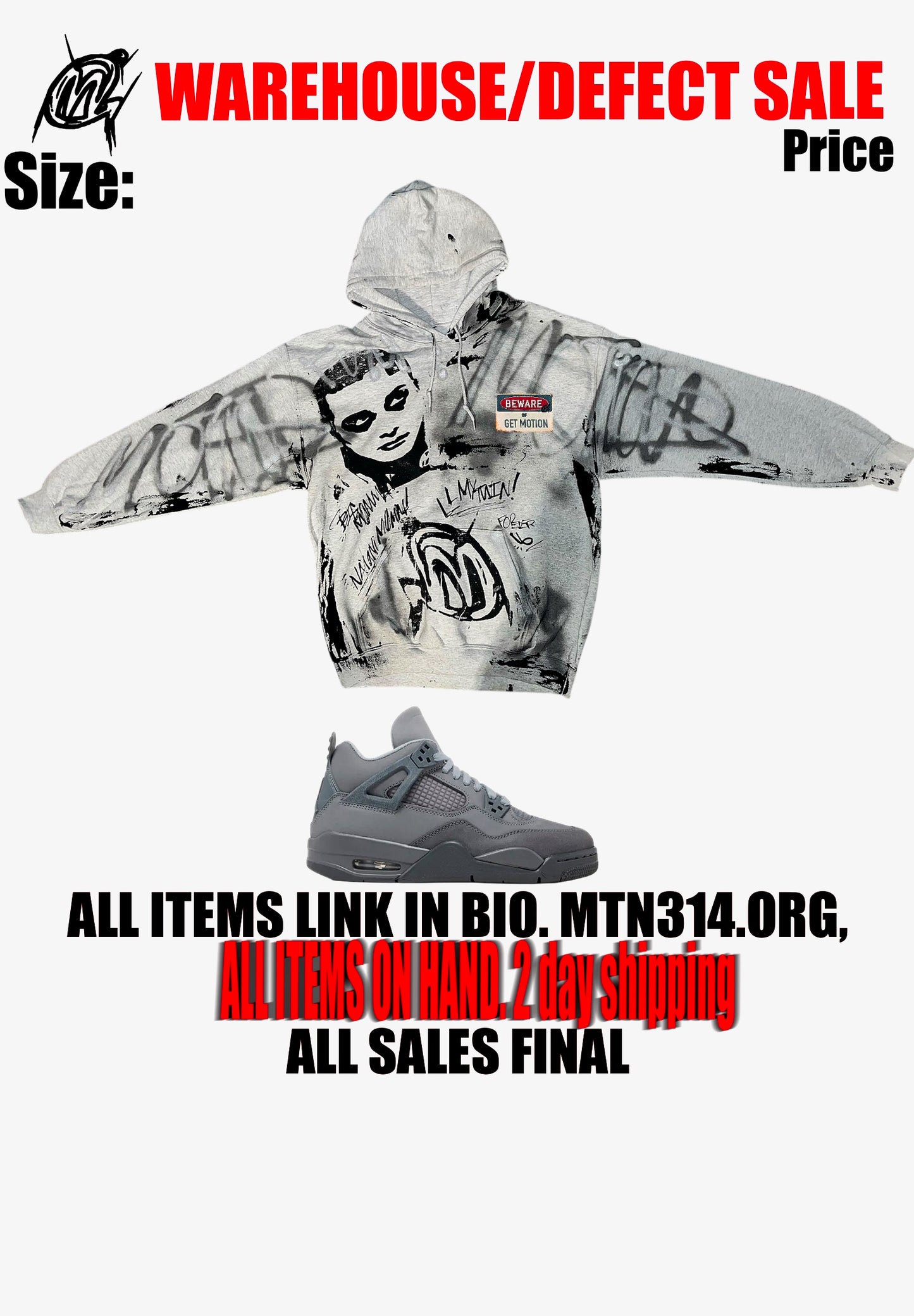 Warehouse sale wet cement hoodie