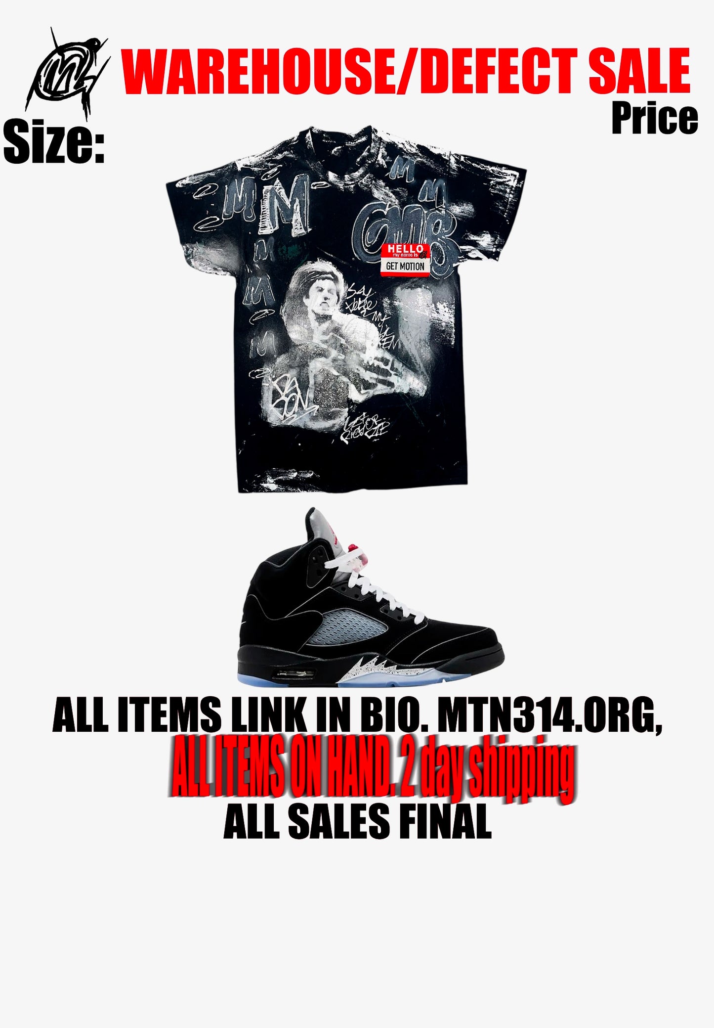 Warehouse sale 5s shirt