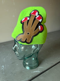 Mushroom YKWYK Leather Patch Beanie